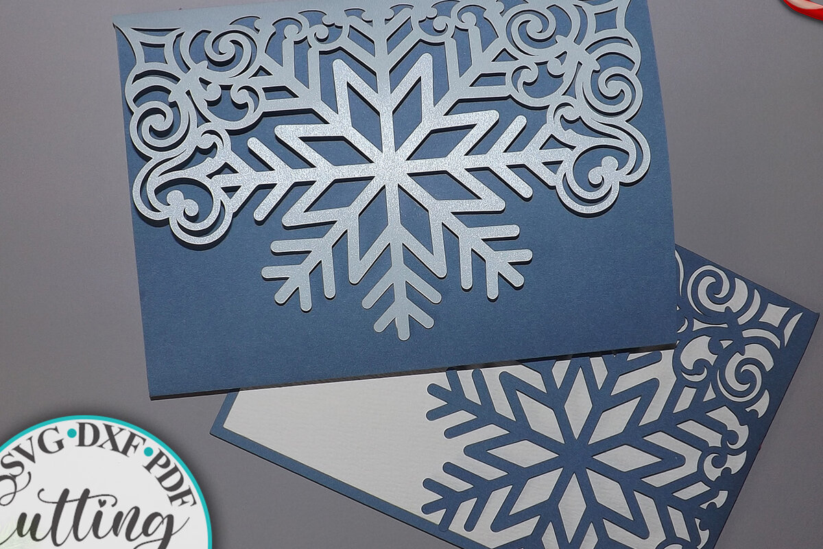 Σετ των 2 Intra απο ξύλο plywood 3mm-4mm πάχος – Προσκλητήριο γάμου Trifold Snowflake Δίασταση  20x20 cm INTRAFABR-7707332