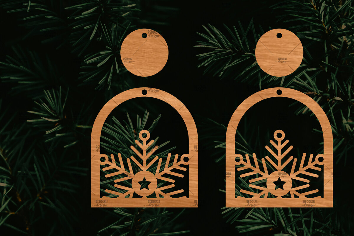 Σετ των 2 Intra απο ξύλο plywood 3mm-4mm πάχος – Snowflakes, Snowflakes Bundle Δίασταση  20x20 cm INTRAFABR-106816023