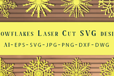 Σετ των 2 Intra απο ξύλο plywood 3mm-4mm πάχος – Snowflakes  Δίασταση  20x20 cm INTRAFABR-70327599