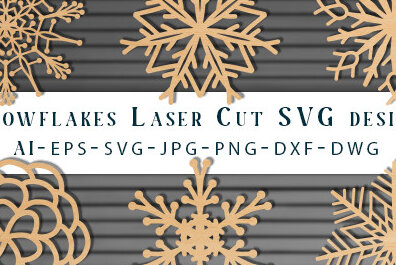 Σετ των 2 Intra απο ξύλο plywood 3mm-4mm πάχος – Snowflakes  Δίασταση  20x20 cm INTRAFABR-70327607