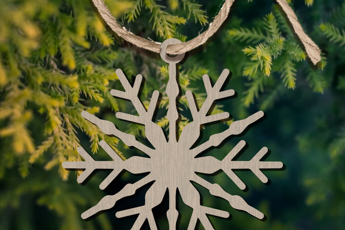 Σετ των 2 Intra απο ξύλο plywood 3mm-4mm πάχος – Στολίδι Snowflakes Δίασταση  20x20 cm INTRAFABR-101894672