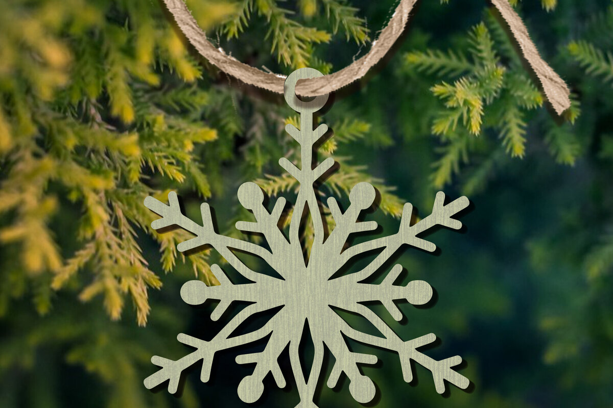 Σετ των 2 Intra απο ξύλο plywood 3mm-4mm πάχος – Στολίδι Snowflakes Δίασταση  20x20 cm INTRAFABR-101894682