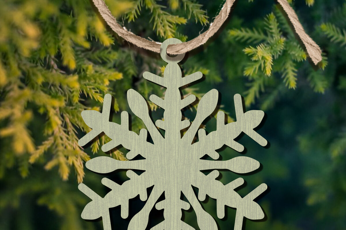 Σετ των 2 Intra απο ξύλο plywood 3mm-4mm πάχος – Στολίδι Snowflakes Δίασταση  20x20 cm INTRAFABR-101894688