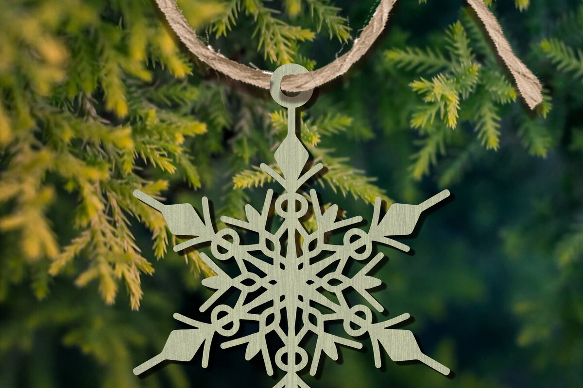 Σετ των 2 Intra απο ξύλο plywood 3mm-4mm πάχος – Στολίδι Snowflakes Δίασταση  20x20 cm INTRAFABR-101894702