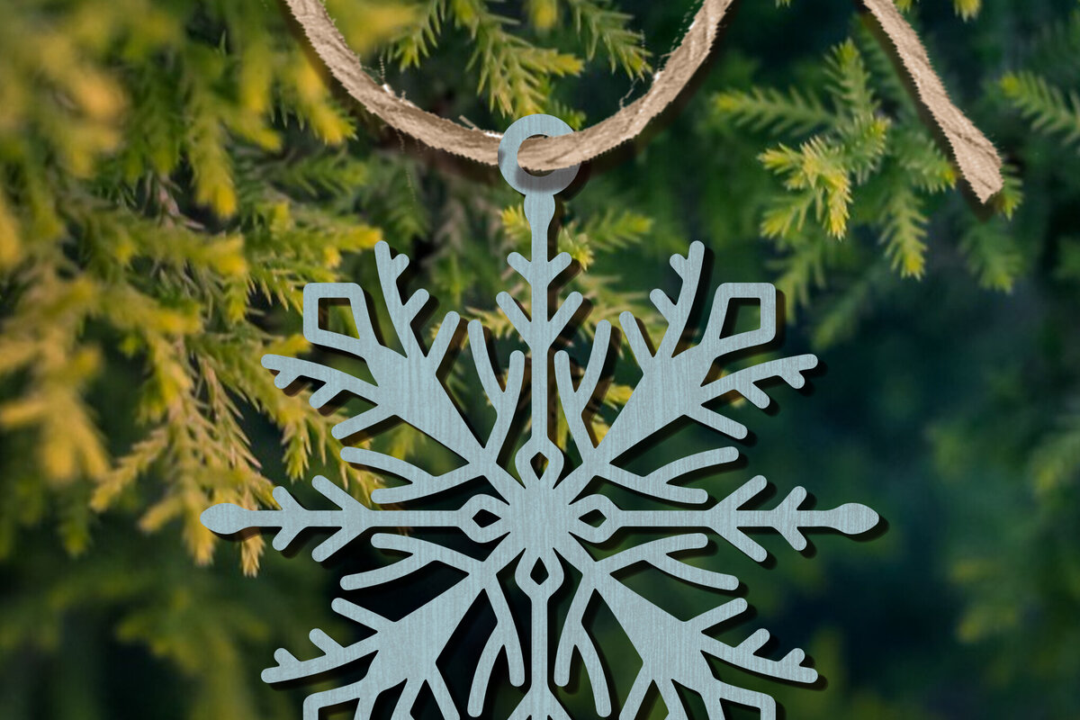 Σετ των 2 Intra απο ξύλο plywood 3mm-4mm πάχος – Στολίδι Snowflakes Δίασταση  20x20 cm INTRAFABR-101894533