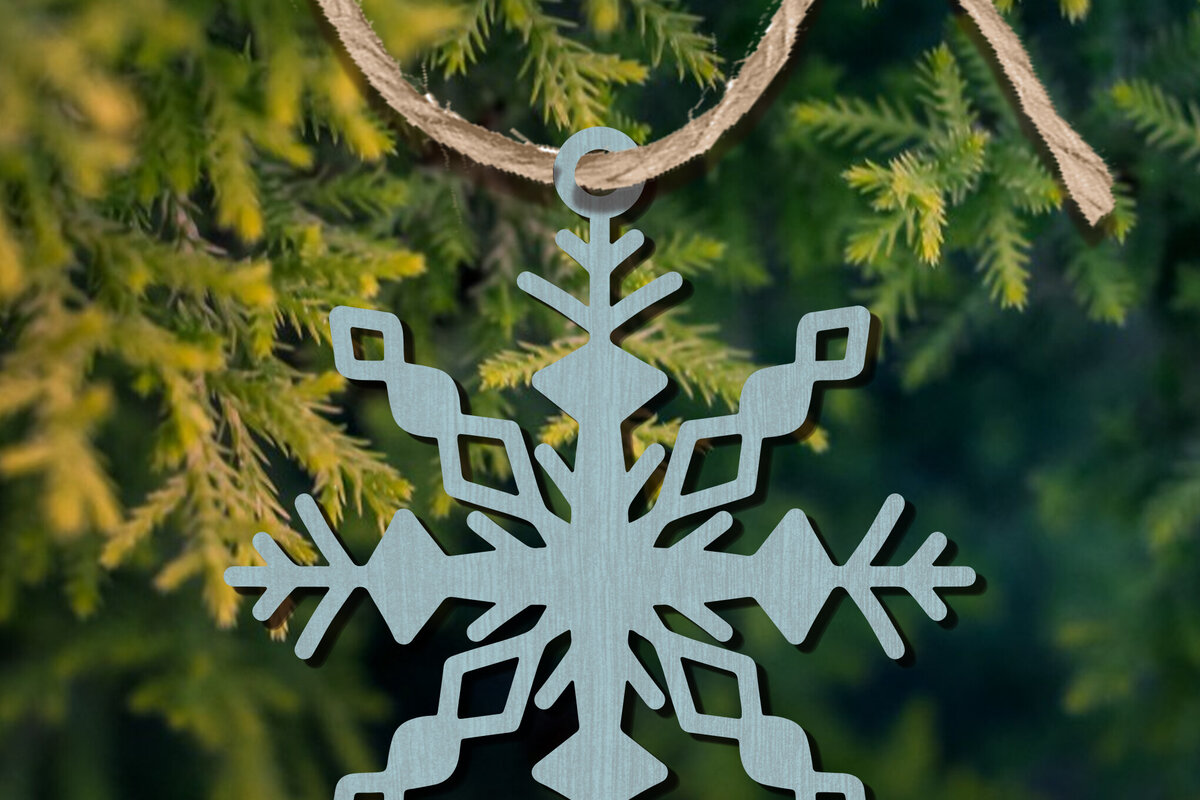 Σετ των 2 Intra απο ξύλο plywood 3mm-4mm πάχος – Στολίδι Snowflakes Δίασταση  20x20 cm INTRAFABR-101894540