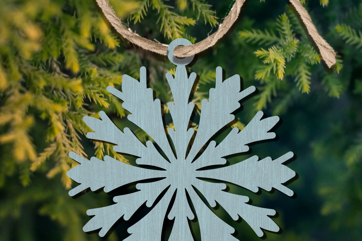 Σετ των 2 Intra απο ξύλο plywood 3mm-4mm πάχος – Στολίδι Snowflakes Δίασταση  20x20 cm INTRAFABR-101894547