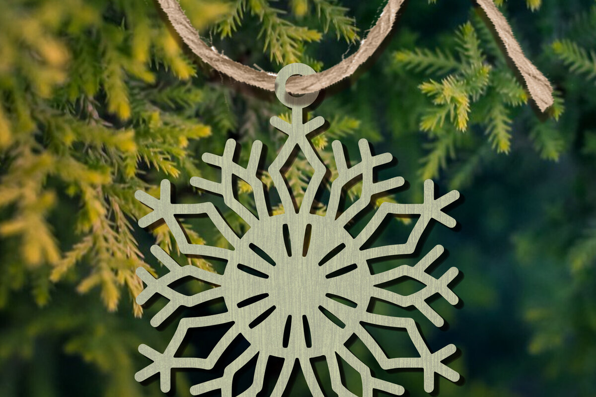 Σετ των 2 Intra απο ξύλο plywood 3mm-4mm πάχος – Στολίδι Snowflakes Δίασταση  20x20 cm INTRAFABR-101894559