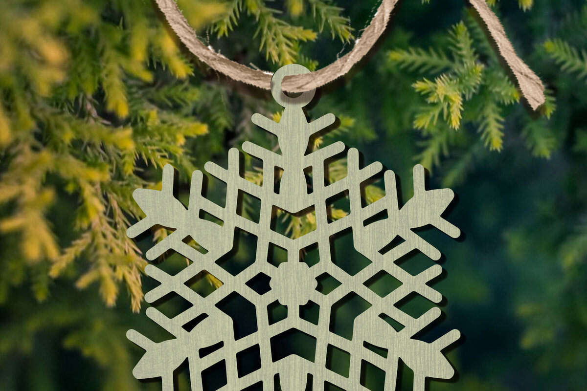 Σετ των 2 Intra απο ξύλο plywood 3mm-4mm πάχος – Στολίδι Snowflakes Δίασταση  20x20 cm INTRAFABR-101894575