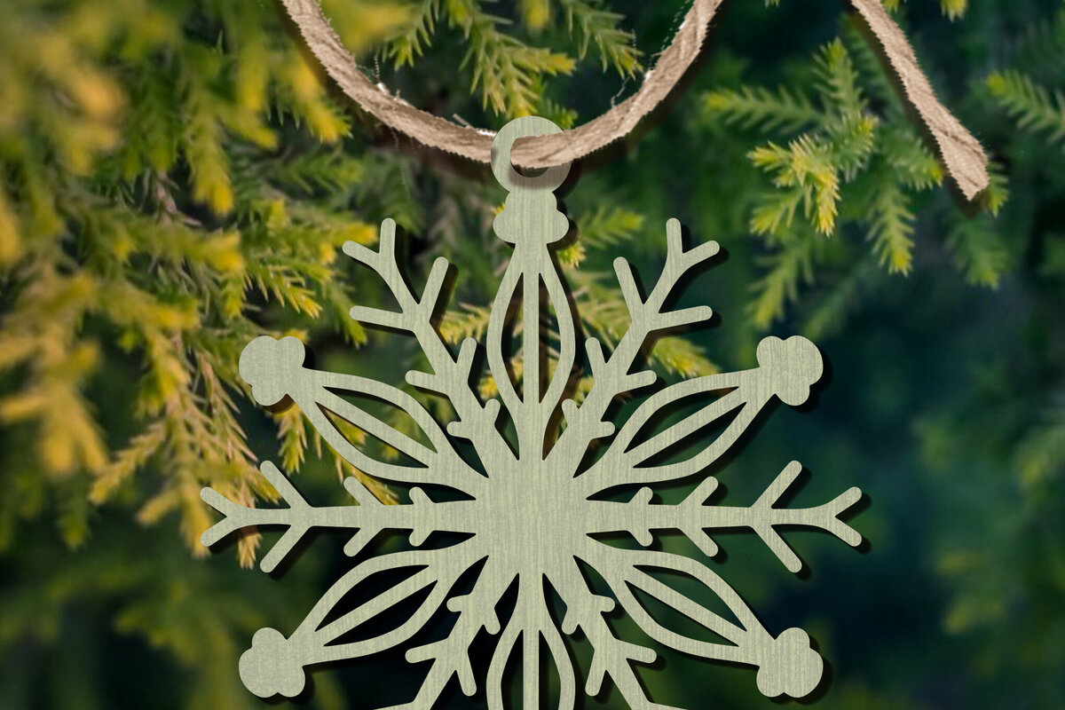 Σετ των 2 Intra απο ξύλο plywood 3mm-4mm πάχος – Στολίδι Snowflakes Δίασταση  20x20 cm INTRAFABR-101894581