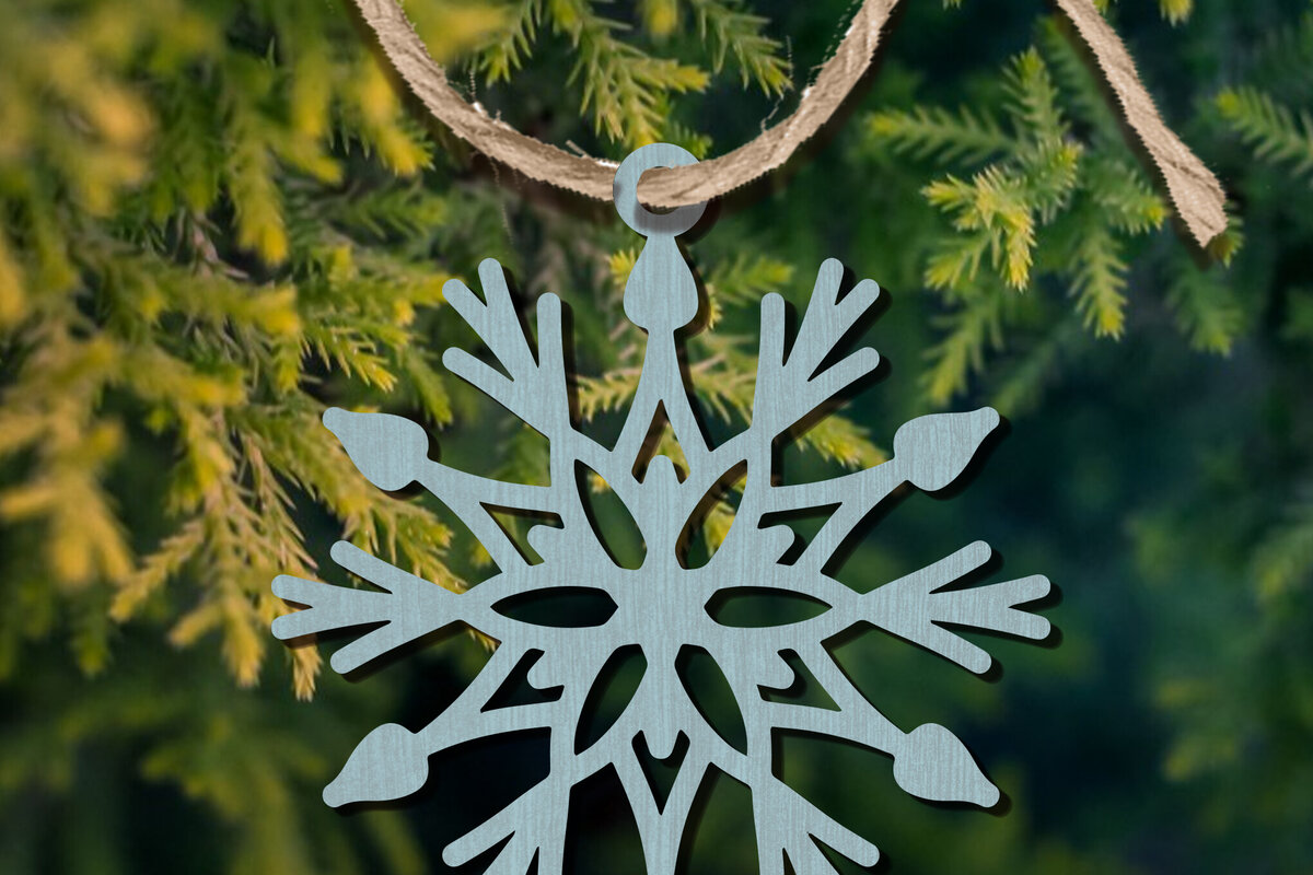 Σετ των 2 Intra απο ξύλο plywood 3mm-4mm πάχος – Στολίδι Snowflakes Δίασταση  20x20 cm INTRAFABR-101894511