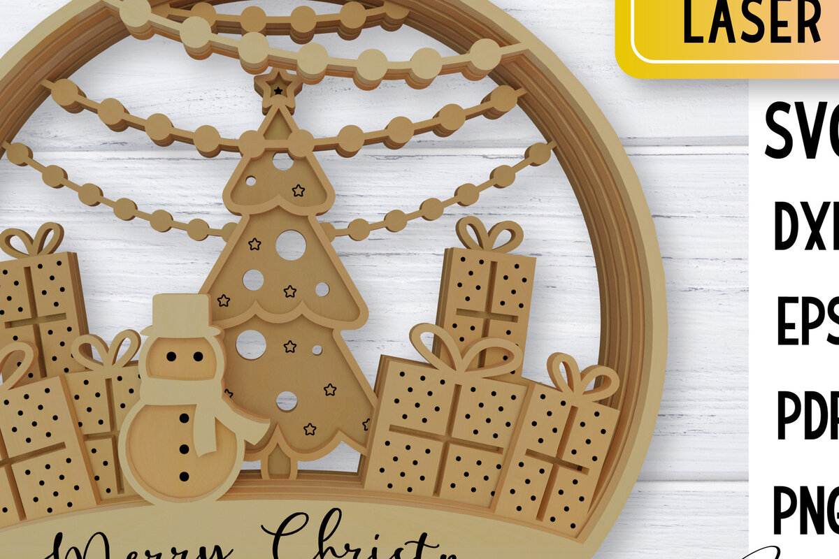 Σετ των 2 Intra απο ξύλο plywood 3mm-4mm πάχος – Χριστουγεννιάτικη χιονόσφαιρας Δίασταση  20x20 cm INTRAFABR-76526864