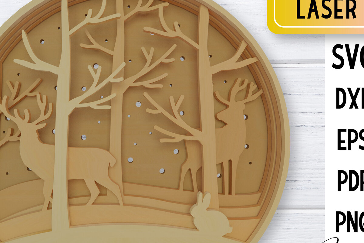 Σετ των 2 Intra απο ξύλο plywood 3mm-4mm πάχος – Χριστουγεννιάτικο στολίδι Snowglobe Δίασταση  20x20 cm INTRAFABR-76526775