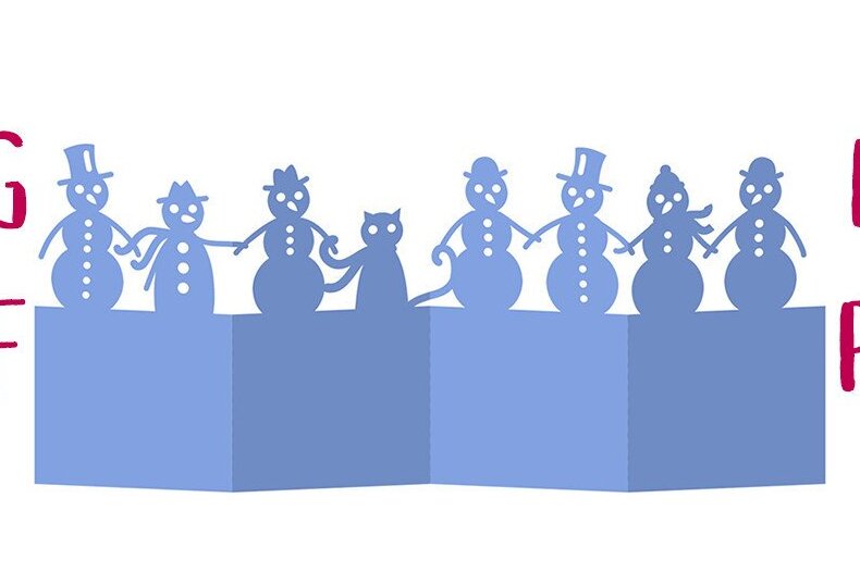 Σετ των 2 Intra απο ξύλο plywood 3mm-4mm πάχος – Κάρτα ακορντεόν χιονάνθρωπος και γάτα Cut Δίασταση  20x20 cm INTRAFABR-43617318