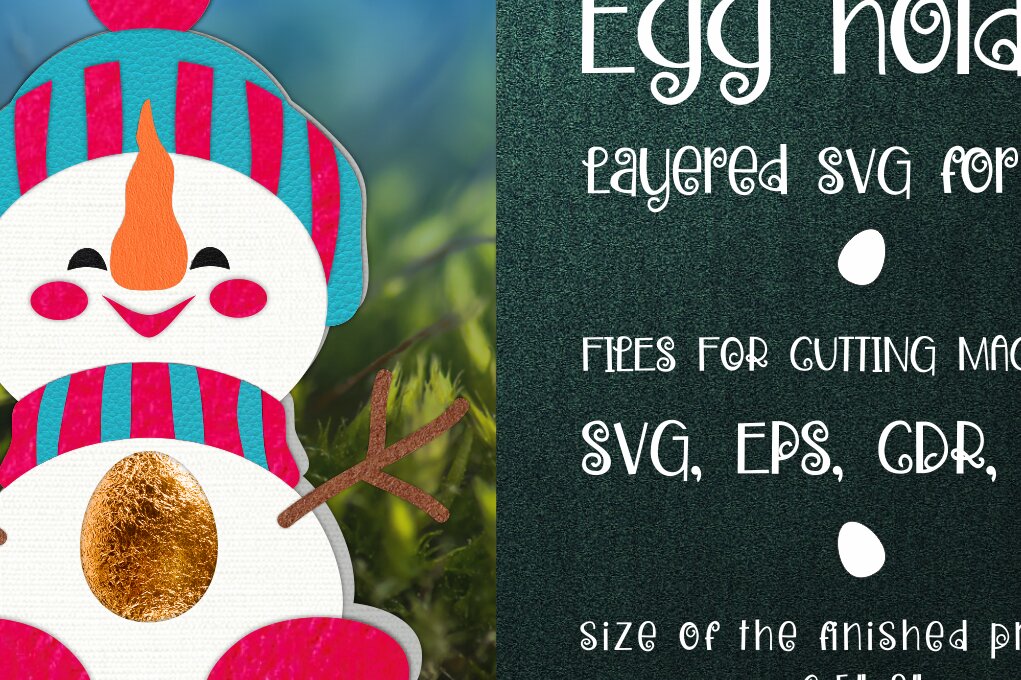 Σετ των 2 Intra απο ξύλο plywood 3mm-4mm πάχος – Πρότυπο κατόχου αυγών Χριστουγέννων χιονάνθρωπος Δίασταση  20x20 cm INTRAFABR-15677990