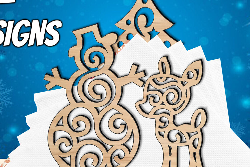 Σετ των 2 Intra απο ξύλο plywood 3mm-4mm πάχος – Θήκη χαρτοπετσέτας διακοπών Χριστουγέννων Χιονάνθρωπος Δίασταση  20x20 cm INTRAFABR-108973746