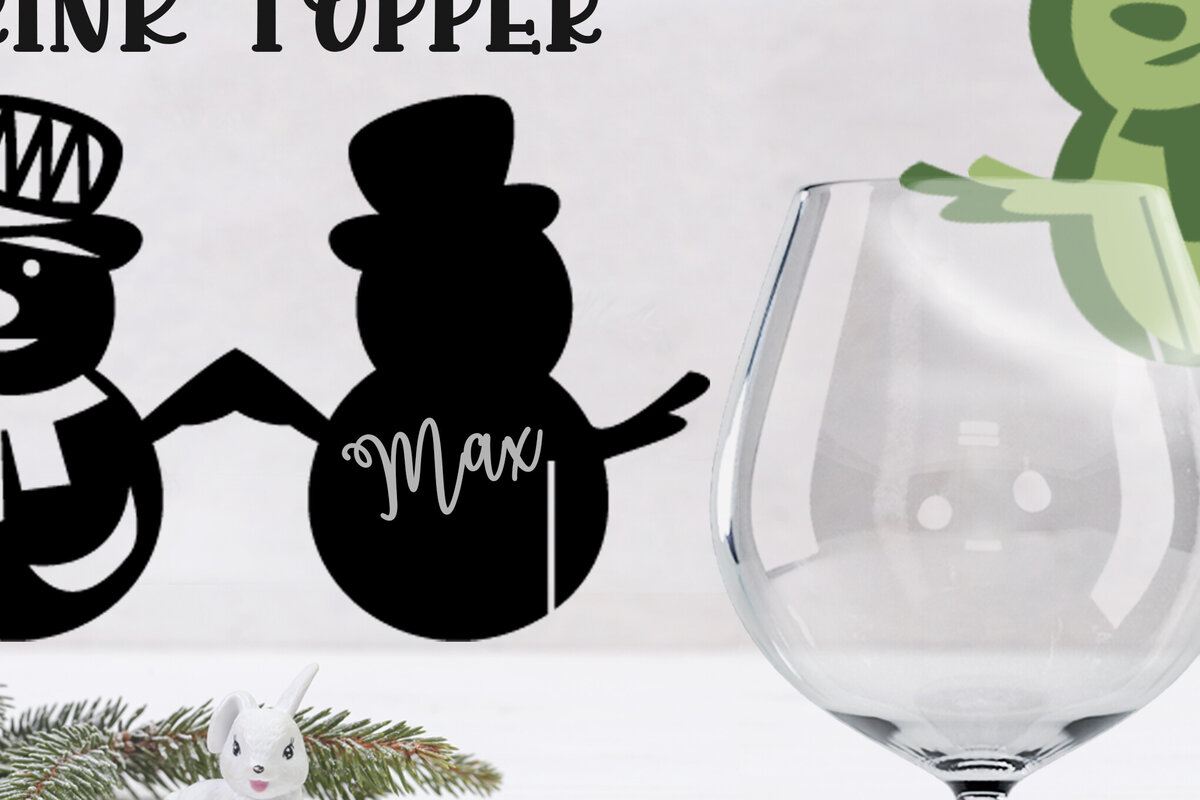 Σετ των 2 Intra απο ξύλο plywood 3mm-4mm πάχος – Snowman Drink Topper Δίασταση  20x20 cm INTRAFABR-79530288