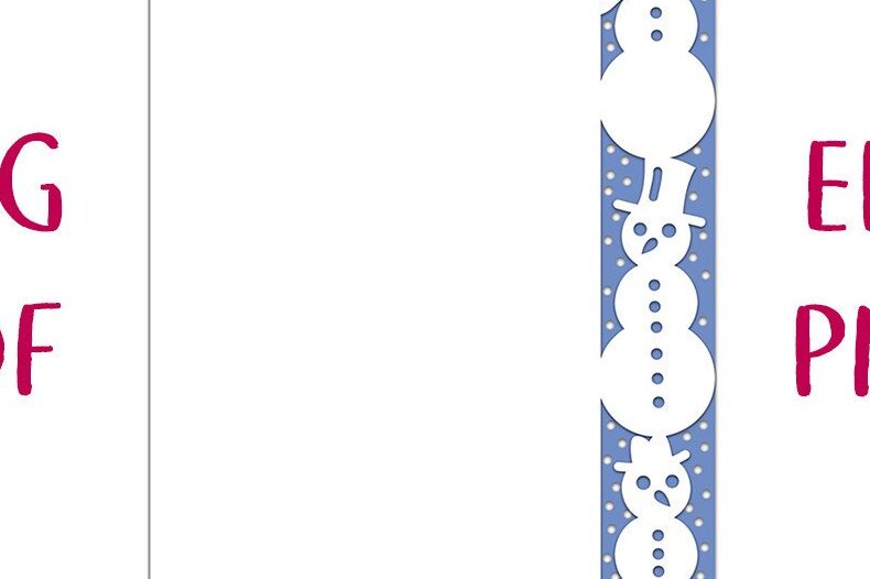 Σετ των 2 Intra απο ξύλο plywood 3mm-4mm πάχος – Snowman Edges Card Cut Δίασταση  20x20 cm INTRAFABR-43617917