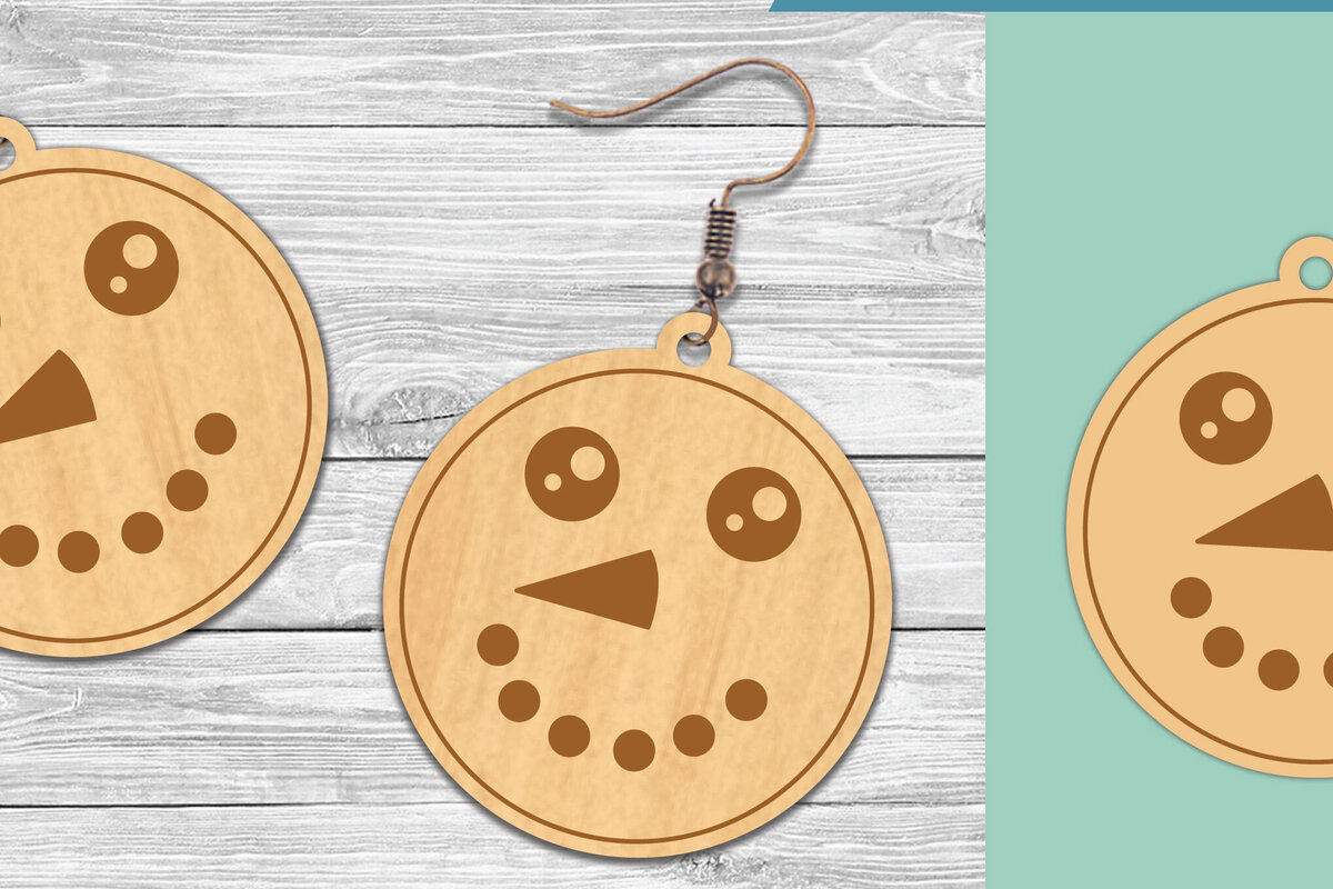 Σετ των 3 Intra απο ξύλο plywood 3mm-4mm πάχος – Σκουλαρίκια με λέιζερ προσώπου χιονάνθρωπος 1 Δίασταση  5x5 cm INTRAFABR-106019738