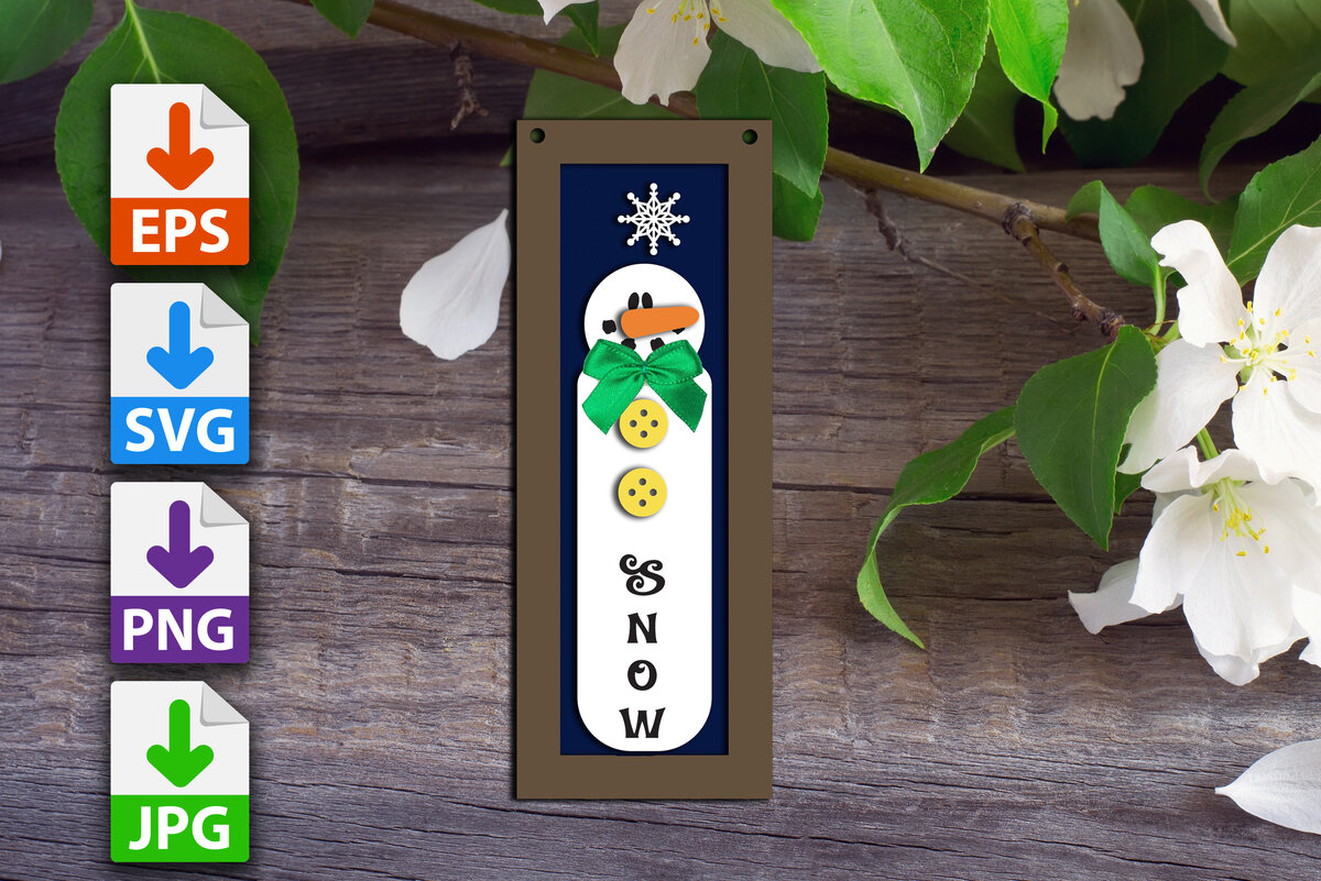 Σετ των 2 Intra απο ξύλο plywood 3mm-4mm πάχος – Στολίδι με κορνίζα χιονάνθρωπος Δίασταση  20x20 cm INTRAFABR-47265498