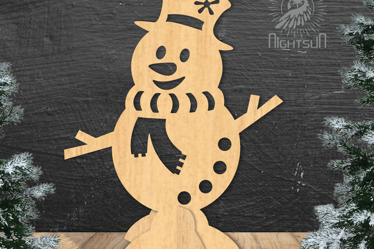Σετ των 2 Intra απο ξύλο plywood 3mm-4mm πάχος – Snowman Διακόσμηση σπιτιού 5 Δίασταση  20x20 cm INTRAFABR-112295836