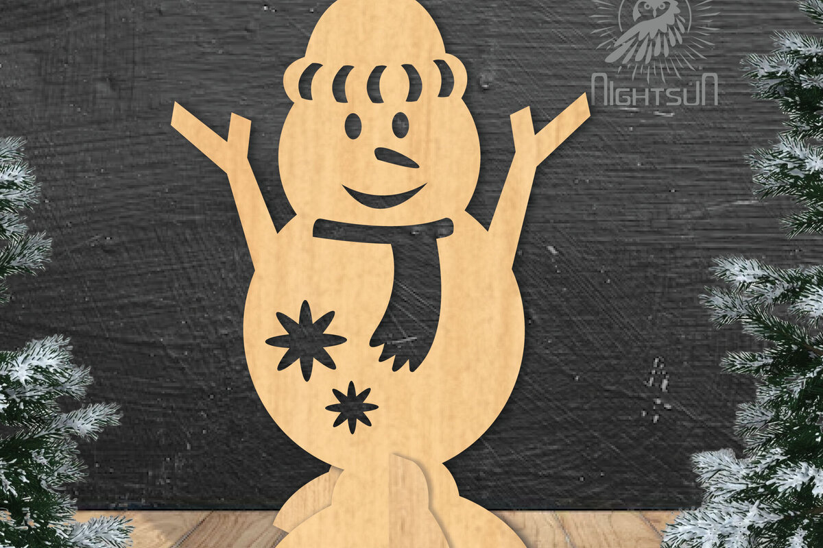 Σετ των 2 Intra απο ξύλο plywood 3mm-4mm πάχος – Snowman Διακόσμηση σπιτιού 6 Δίασταση  20x20 cm INTRAFABR-112295882