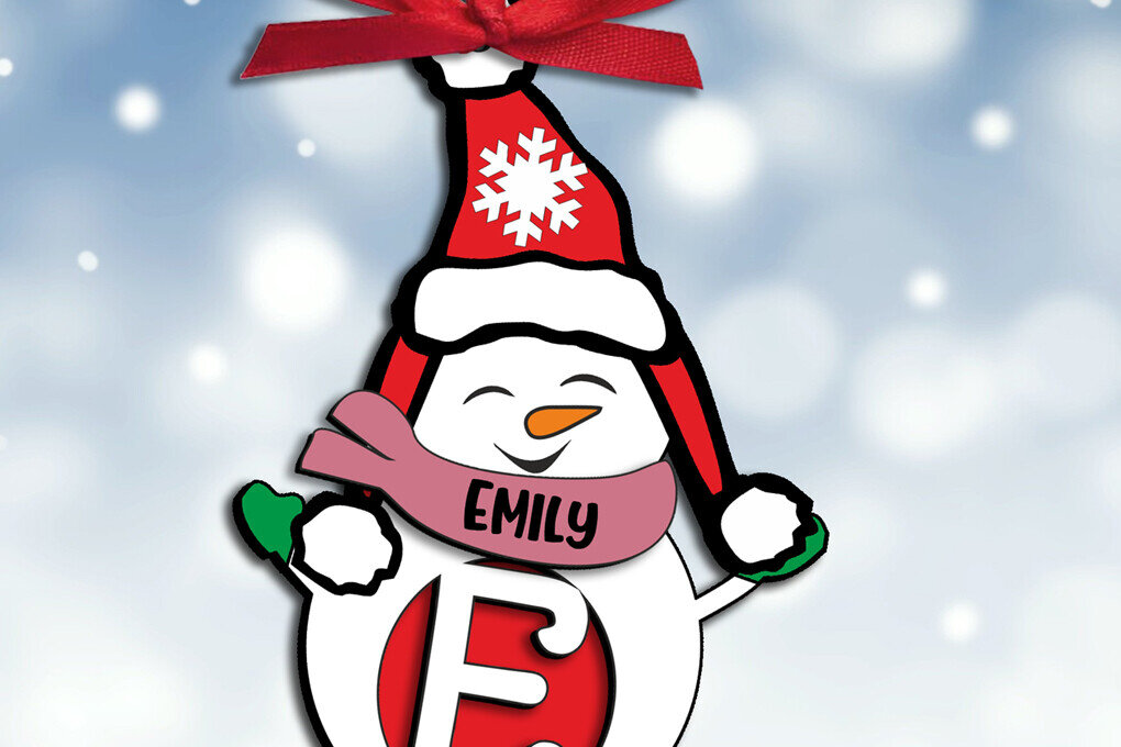 Σετ των 2 Intra απο ξύλο plywood 3mm-4mm πάχος – Στολίδι για το χριστουγεννιάτικο δέντρο του χιονάνθρωπου Δίασταση  20x20 cm INTRAFABR-109991620