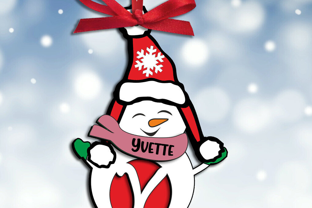 Σετ των 2 Intra απο ξύλο plywood 3mm-4mm πάχος – Χιονάνθρωπος Γράμμα Y Χριστουγεννιάτικο δώρο διακοπών Δίασταση  20x20 cm INTRAFABR-110186010