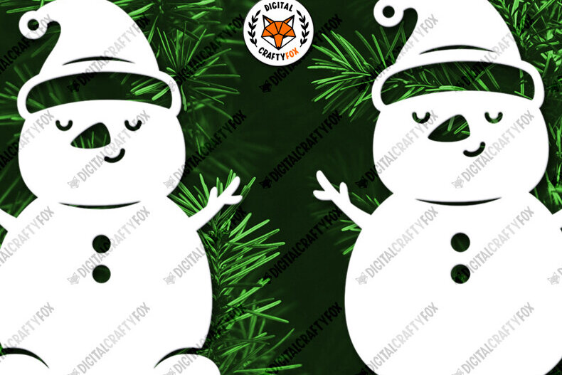 Σετ των 2 Intra απο ξύλο plywood 3mm-4mm πάχος – Snowman Paper Cut, Snowman Δίασταση  20x20 cm INTRAFABR-117815747