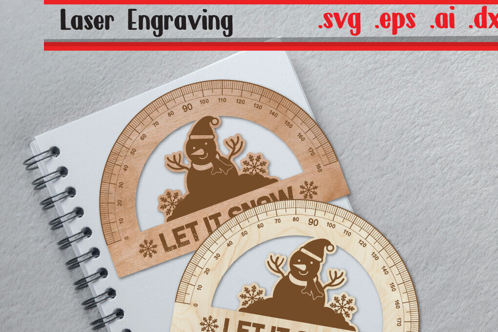 Σετ των 2 Intra απο ξύλο plywood 3mm-4mm πάχος – Snowman Ruler Arch - Ruler Protactor Δίασταση  20x20 cm INTRAFABR-111022918