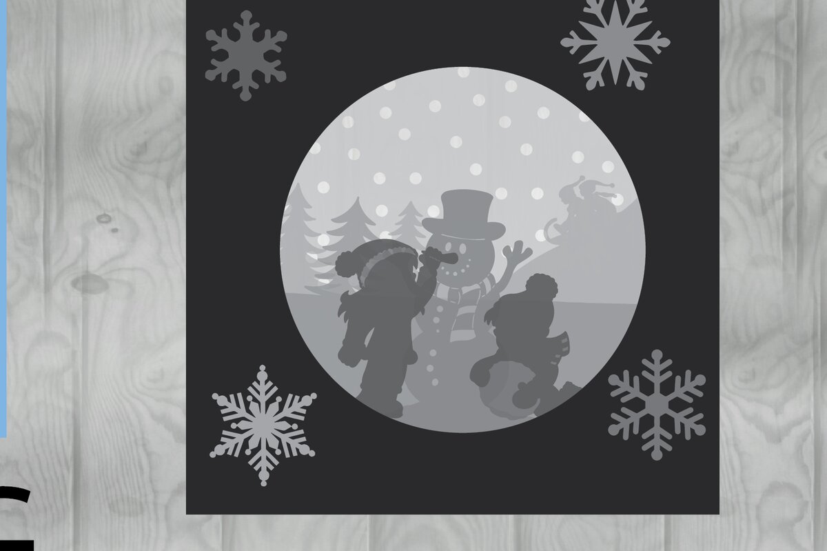 Σετ των 2 Intra απο ξύλο plywood 3mm-4mm πάχος – Κουτί σκιών χιονάνθρωπος Δίασταση  20x20 cm INTRAFABR-19687814