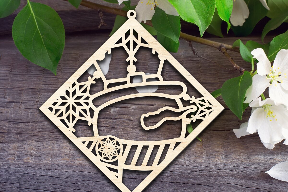 Σετ των 2 Intra απο ξύλο plywood 3mm-4mm πάχος – Στολίδι με νιφάδες χιονιού Δίασταση  20x20 cm INTRAFABR-35801922