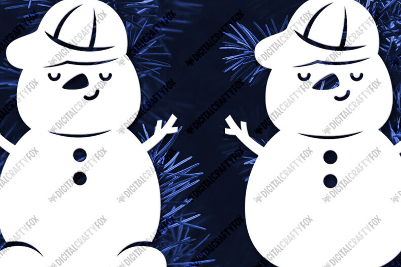 Σετ των 2 Intra απο ξύλο plywood 3mm-4mm πάχος – Snowman, Snowman Δίασταση  20x20 cm INTRAFABR-116593033