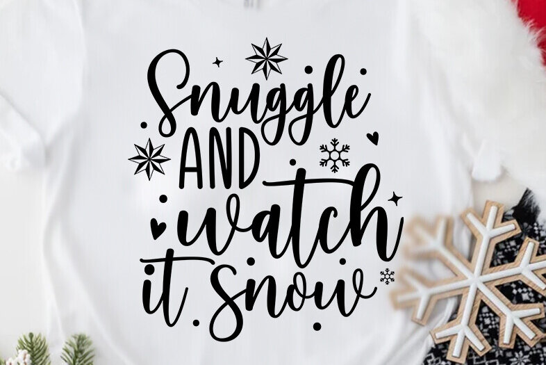 Σετ των 2 Intra απο ξύλο plywood 3mm-4mm πάχος – Snuggle and Watch It Snow Christmas Δίασταση  20x20 cm INTRAFABR-80546658