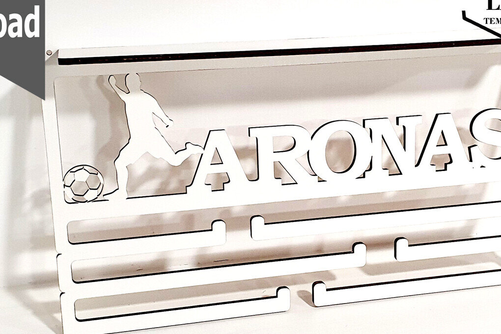 Σετ των 2 Intra απο ξύλο plywood 3mm-4mm πάχος – Κάτοχος μεταλλίου ποδοσφαίρου | Δίασταση  20x20 cm INTRAFABR-115929764