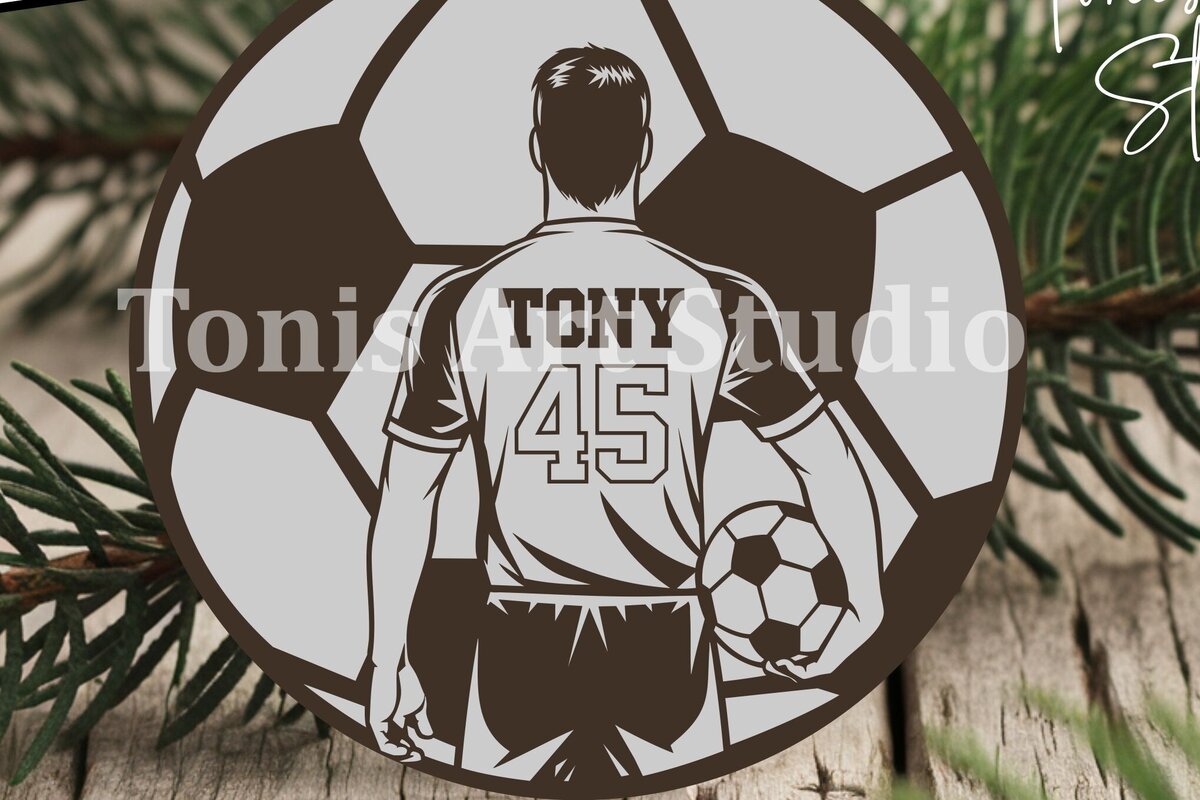 Σετ των 2 Intra απο ξύλο plywood 3mm-4mm πάχος – Σήμα ονόματος ποδοσφαιριστή Δίασταση  20x20 cm INTRAFABR-112094346