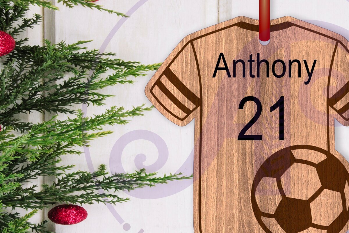 Σετ των 2 Intra απο ξύλο plywood 3mm-4mm πάχος – Χριστουγεννιάτικη διακόσμηση ποδοσφαίρου Δίασταση  20x20 cm INTRAFABR-117667159