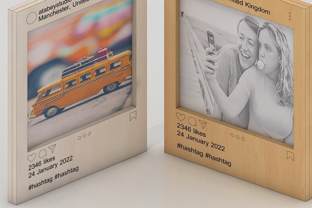 Intra απο ξύλο plywood 3mm-4mm πάχος – Social Instagram Frame Plans Δίασταση  45x45 cm INTRAFABR-37058792