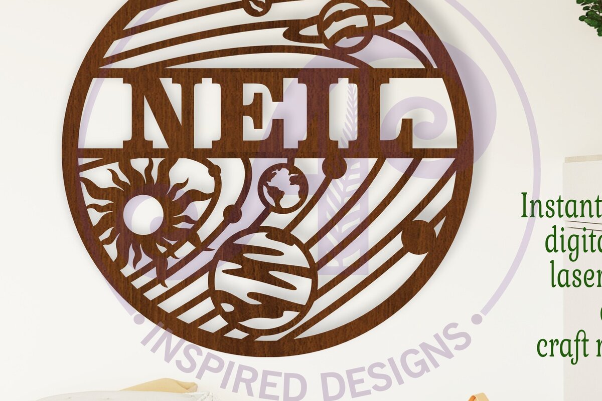 Intra απο ξύλο plywood 3mm-4mm πάχος – Όνομα ηλιακού συστήματος Wall Art Sign, Δίασταση  40x30 cm INTRAFABR-113412140