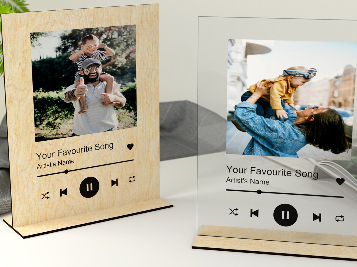 Σετ των 2 Intra απο ξύλο plywood 3mm-4mm πάχος – Πλακέτα τραγουδιού με βάση Δίασταση  20x20 cm INTRAFABR-27408145