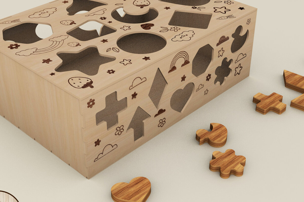 Σετ των 2 Intra απο ξύλο plywood 3mm-4mm πάχος – Ταξινόμηση, Παζλ, Παιχνίδια Μοντεσσόρι, Παιδιά Δίασταση  20x20 cm INTRAFABR-60306494