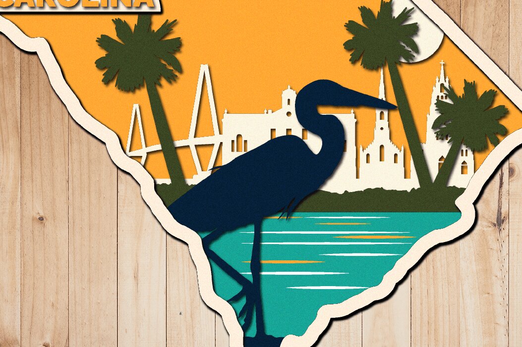 Σετ των 2 Intra απο ξύλο plywood 3mm-4mm πάχος – South Carolina, 3D File Δίασταση  20x20 cm INTRAFABR-33236660