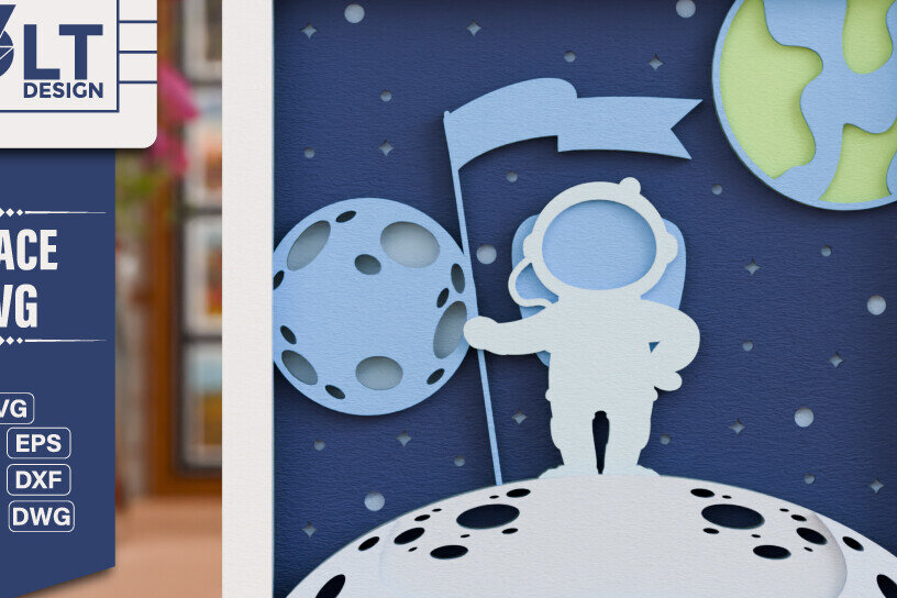 Intra απο ξύλο plywood 3mm-4mm πάχος – Διαστημική εξερεύνηση 3D Craft Design Δίασταση  40x30 cm INTRAFABR-116402465