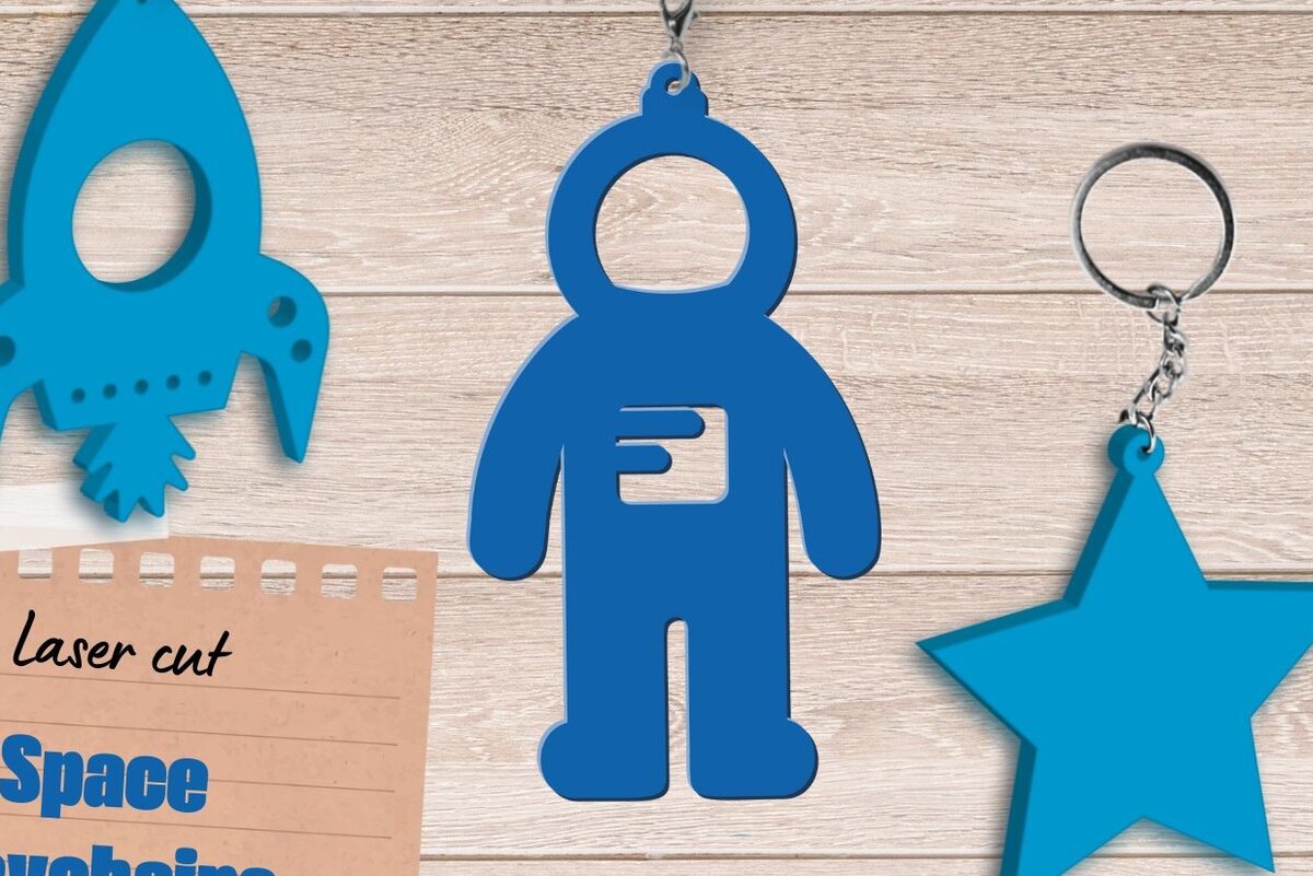 Σετ των 2 Intra απο ξύλο plywood 3mm-4mm πάχος – Διαστημικό Στολίδι για, Rocket Δίασταση  20x20 cm INTRAFABR-83112181