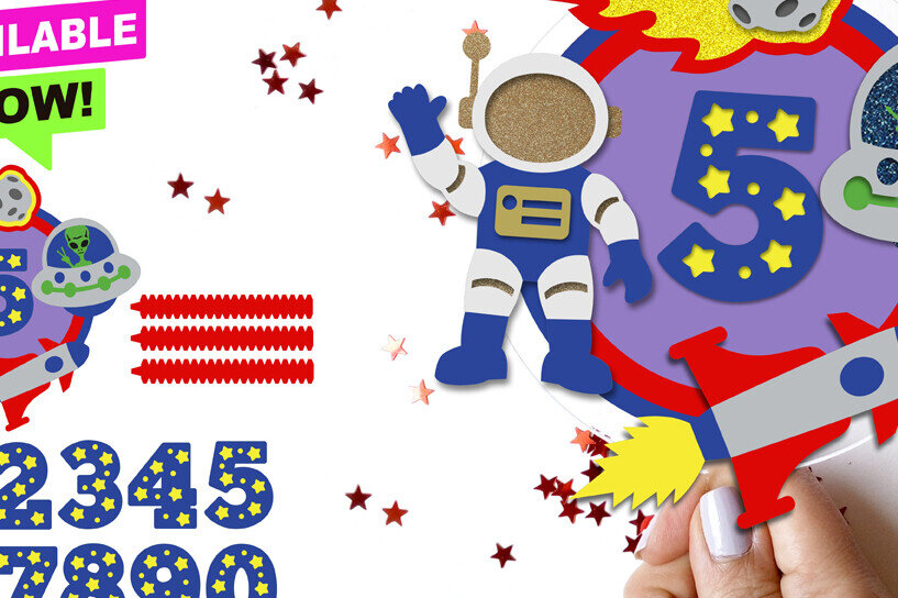 Σετ των 2 Intra απο ξύλο plywood 3mm-4mm πάχος – Space Aries Cake Topper 3D Δίασταση  20x20 cm INTRAFABR-115085663