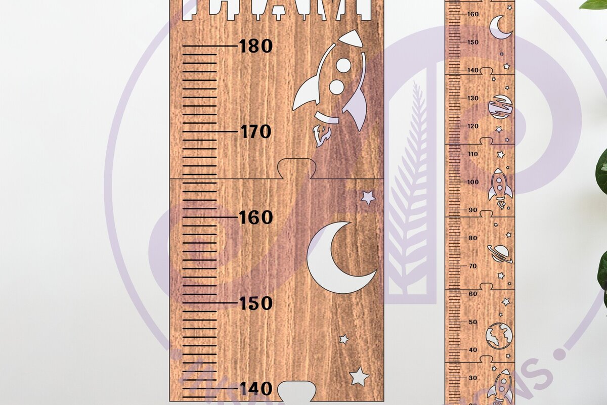 Σετ των 2 Intra απο ξύλο plywood 3mm-4mm πάχος – Διάγραμμα Ύψους Παιδικών Προσωποποιημένου Διαστήματος Δίασταση  20x20 cm INTRAFABR-119989855