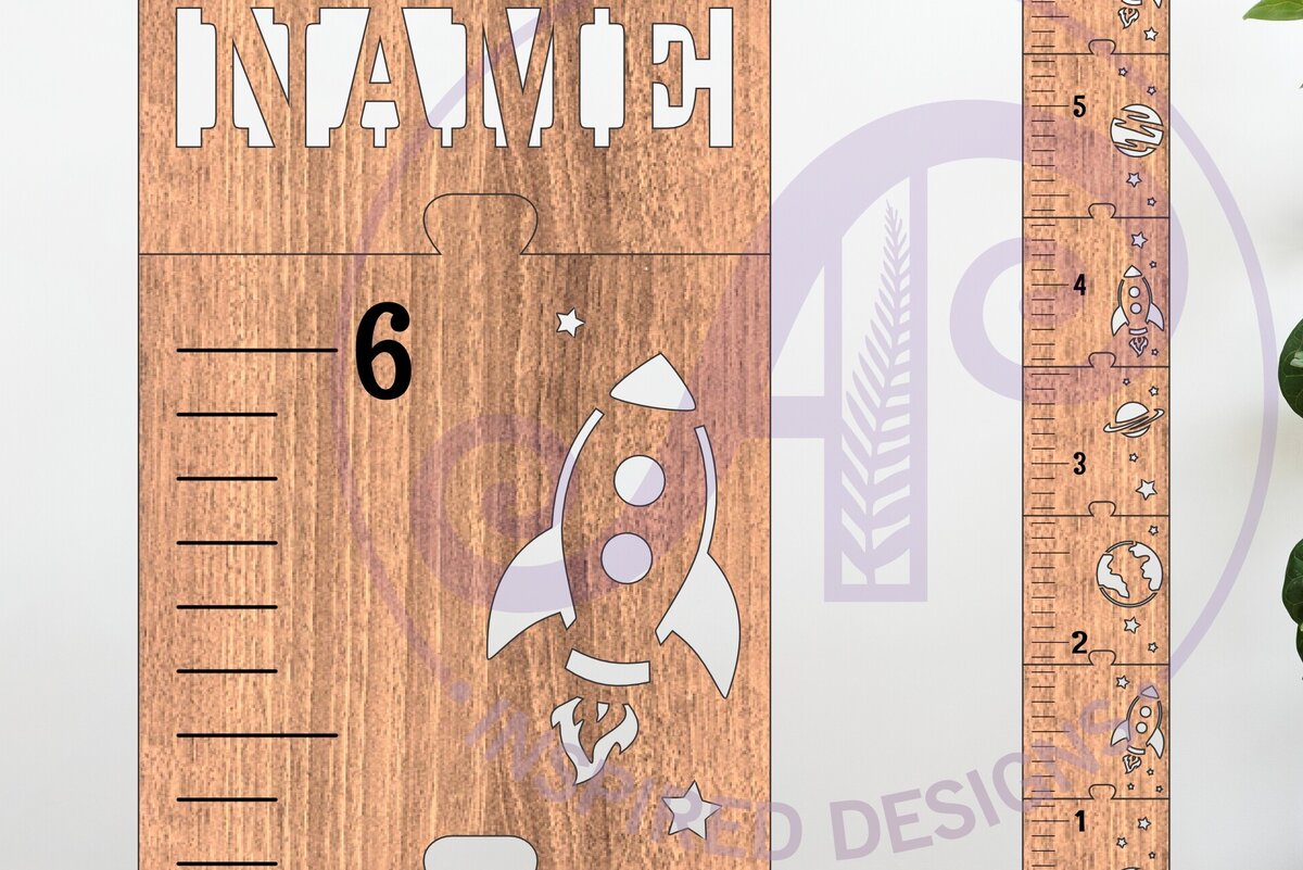 Σετ των 2 Intra απο ξύλο plywood 3mm-4mm πάχος – Διάγραμμα Ύψους Παιδικών Προσωποποιημένου Διαστήματος Δίασταση  20x20 cm INTRAFABR-119989799