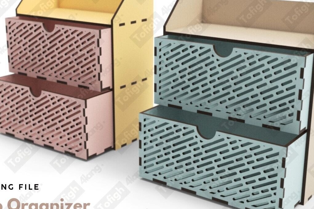 Σετ των 2 Intra απο ξύλο plywood 3mm-4mm πάχος – Αποκοπή με λέιζερ Organizer Desktop Organizer που εξοικονομεί χώρο Δίασταση  20x20 cm INTRAFABR-122779752