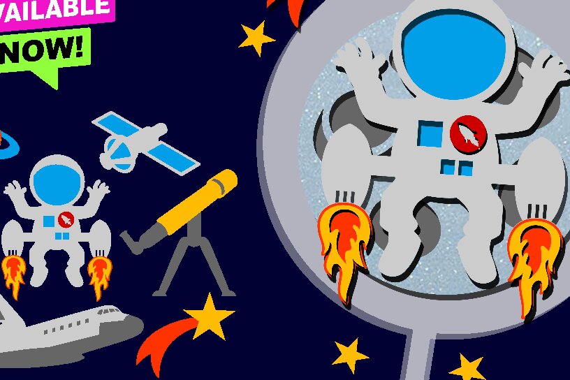 Σετ των 2 Intra απο ξύλο plywood 3mm-4mm πάχος – Space Silhouette Elements 3D Δίασταση  20x20 cm INTRAFABR-76217685