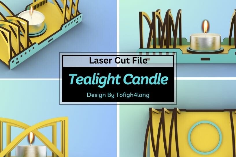 Σετ των 2 Intra απο ξύλο plywood 3mm-4mm πάχος – Special, Κηροπήγιο | Κοπή λέιζερ | Δίασταση  20x20 cm INTRAFABR-95384217